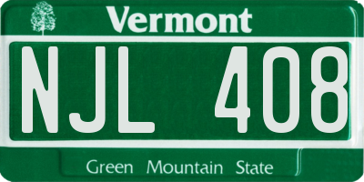 VT license plate NJL408