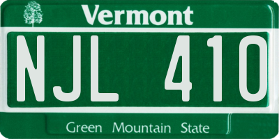 VT license plate NJL410
