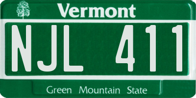 VT license plate NJL411