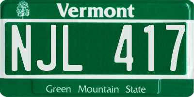 VT license plate NJL417