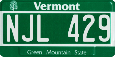 VT license plate NJL429