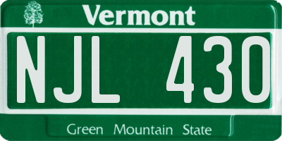 VT license plate NJL430
