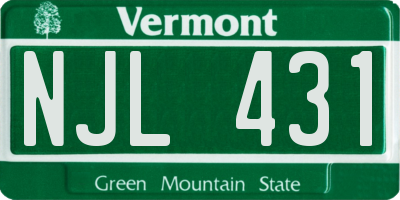 VT license plate NJL431