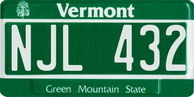 VT license plate NJL432