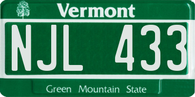 VT license plate NJL433