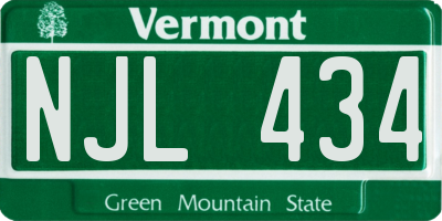 VT license plate NJL434