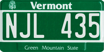VT license plate NJL435