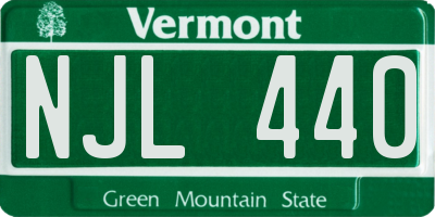 VT license plate NJL440
