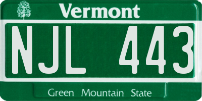 VT license plate NJL443