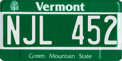 VT license plate NJL452