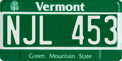 VT license plate NJL453