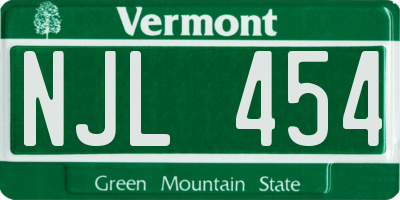 VT license plate NJL454