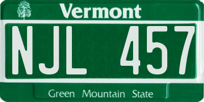 VT license plate NJL457