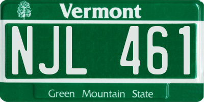 VT license plate NJL461