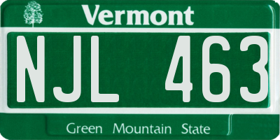 VT license plate NJL463