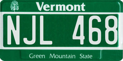 VT license plate NJL468