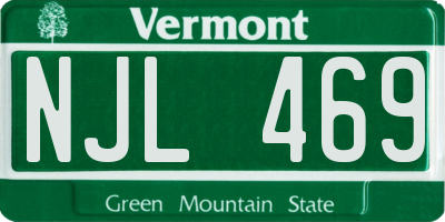 VT license plate NJL469