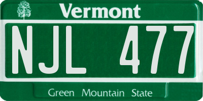 VT license plate NJL477