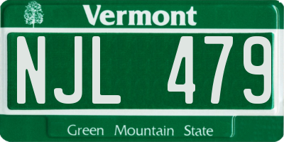 VT license plate NJL479