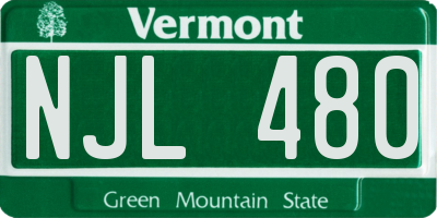 VT license plate NJL480
