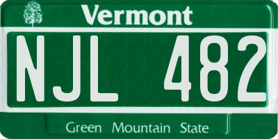 VT license plate NJL482