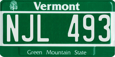VT license plate NJL493