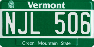 VT license plate NJL506