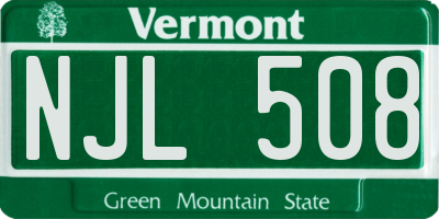 VT license plate NJL508