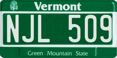 VT license plate NJL509