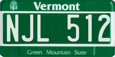 VT license plate NJL512