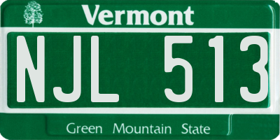 VT license plate NJL513