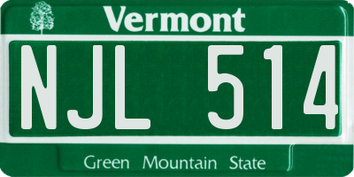 VT license plate NJL514