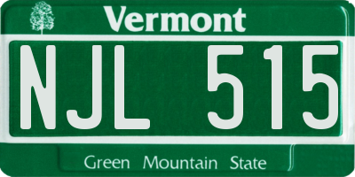 VT license plate NJL515