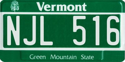 VT license plate NJL516