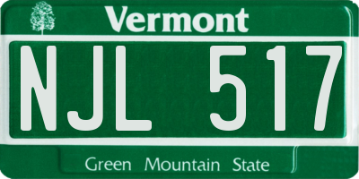 VT license plate NJL517