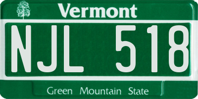VT license plate NJL518