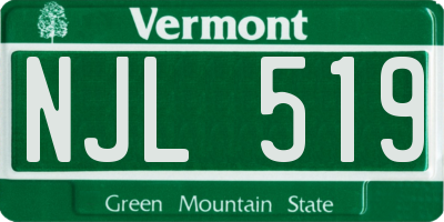 VT license plate NJL519