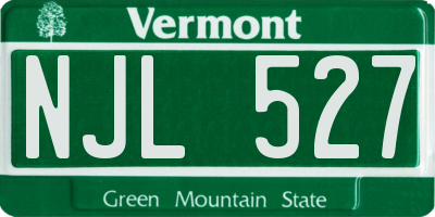 VT license plate NJL527
