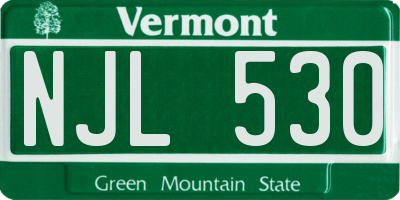VT license plate NJL530