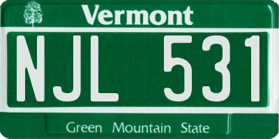 VT license plate NJL531
