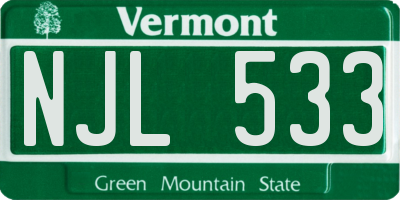 VT license plate NJL533