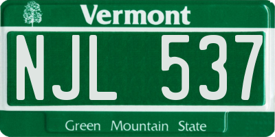 VT license plate NJL537