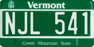 VT license plate NJL541