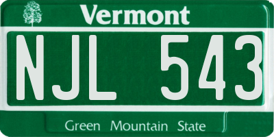 VT license plate NJL543