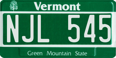 VT license plate NJL545