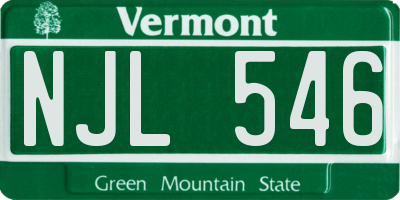 VT license plate NJL546
