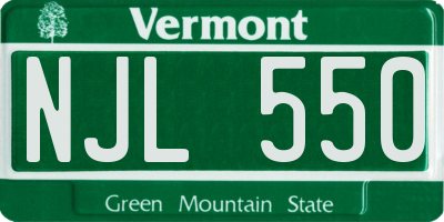 VT license plate NJL550