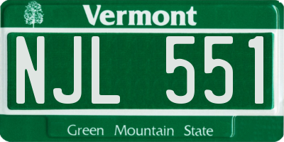 VT license plate NJL551