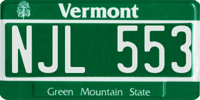 VT license plate NJL553