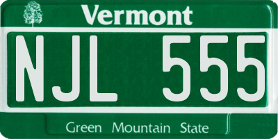 VT license plate NJL555